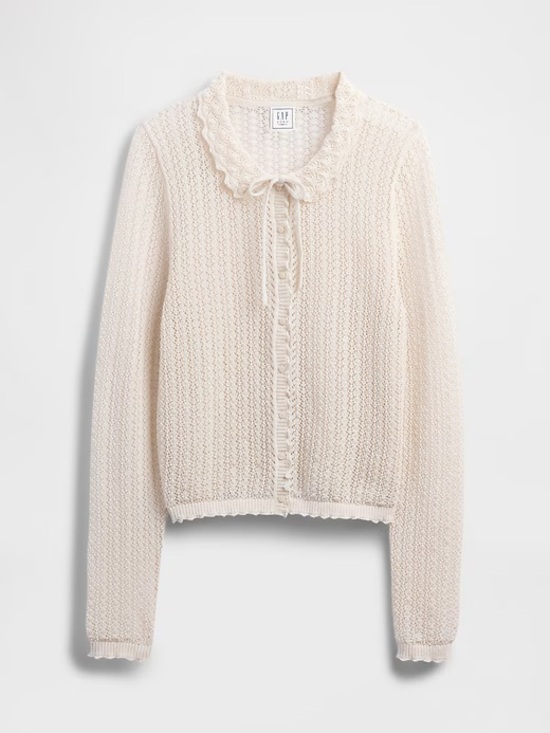 Gap x DOEN Sweaters - Gap × DÔEN Linen-Blend Pointelle Cardigan - L